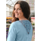 Preview: Shirt 3/4-Arm mit Spitze Peaceful Lotus