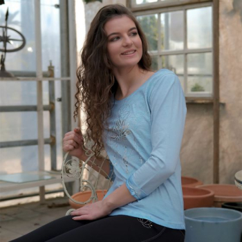 Shirt 3/4-Arm mit Spitze Peaceful Lotus