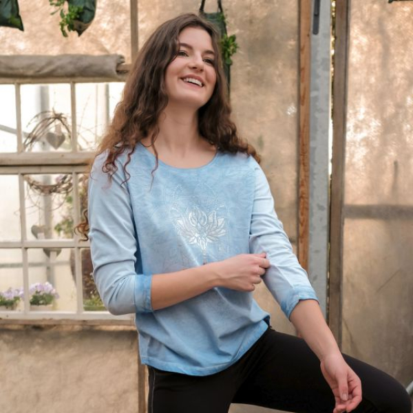 Shirt 3/4-Arm mit Spitze Peaceful Lotus
