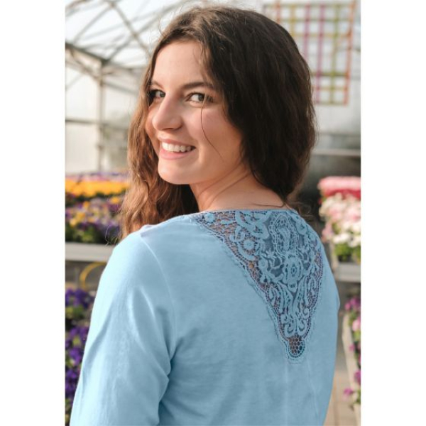 Shirt 3/4-Arm mit Spitze Peaceful Lotus