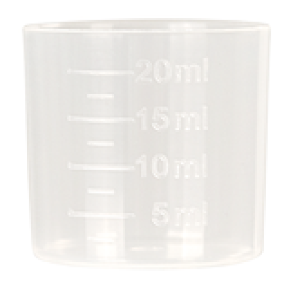 Meßbecher 20 ml für Waschlösung